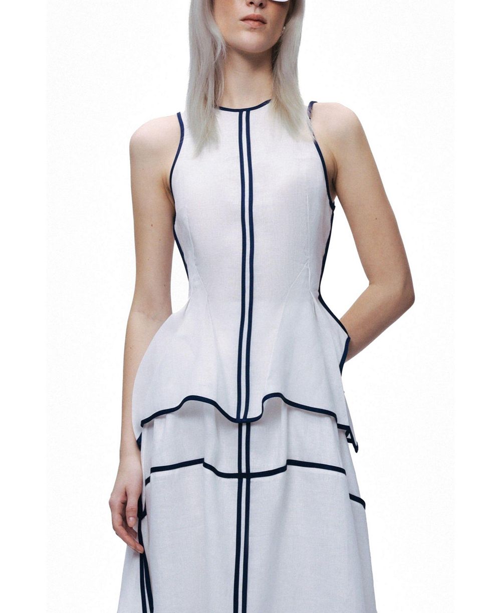 Женский топ NOCTURNE Contrast Trim Peplum