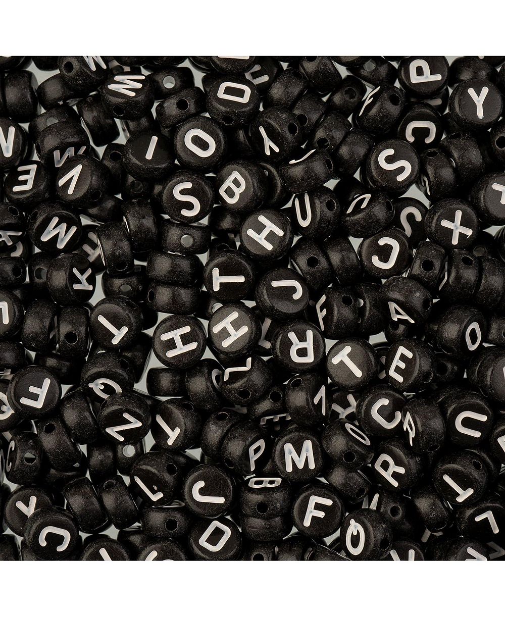 John Bead 4x7mm  Plastic Round Alphabet Craft Beads, 72g
