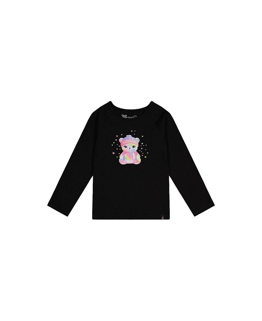 Детская хлопковая футболка raglan Deux par Deux для девочки (2T - 5T)