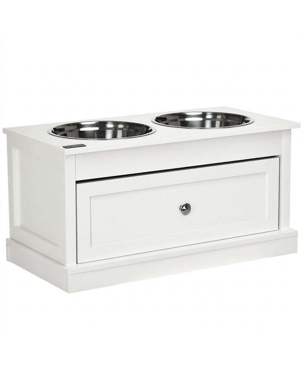 RUIE Large Elevated Dog Bowls Feeding Station with 11L Storage Drawer