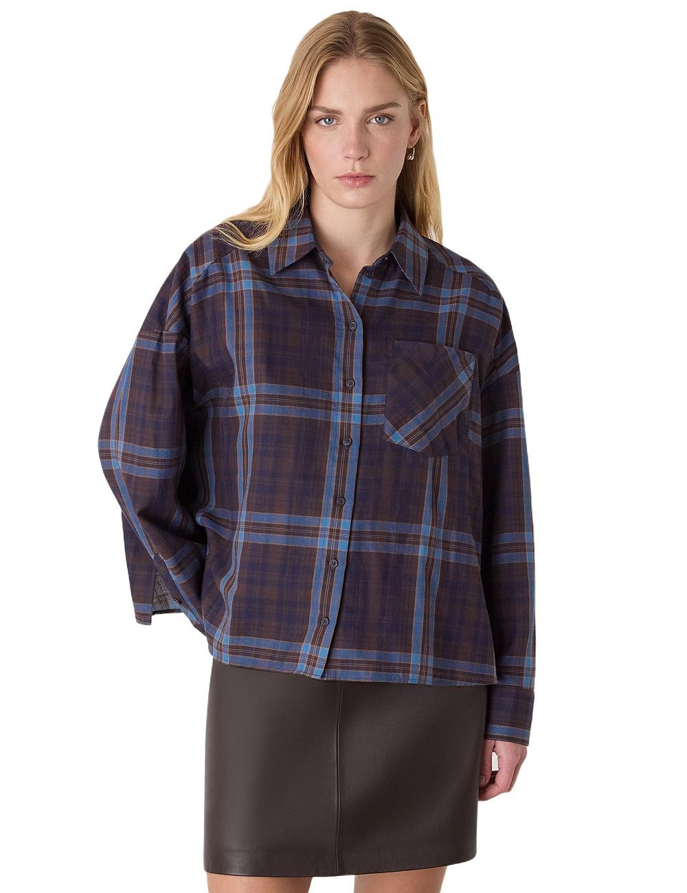 Женская рубашка Whistles Women's Checked Brushed Cotton