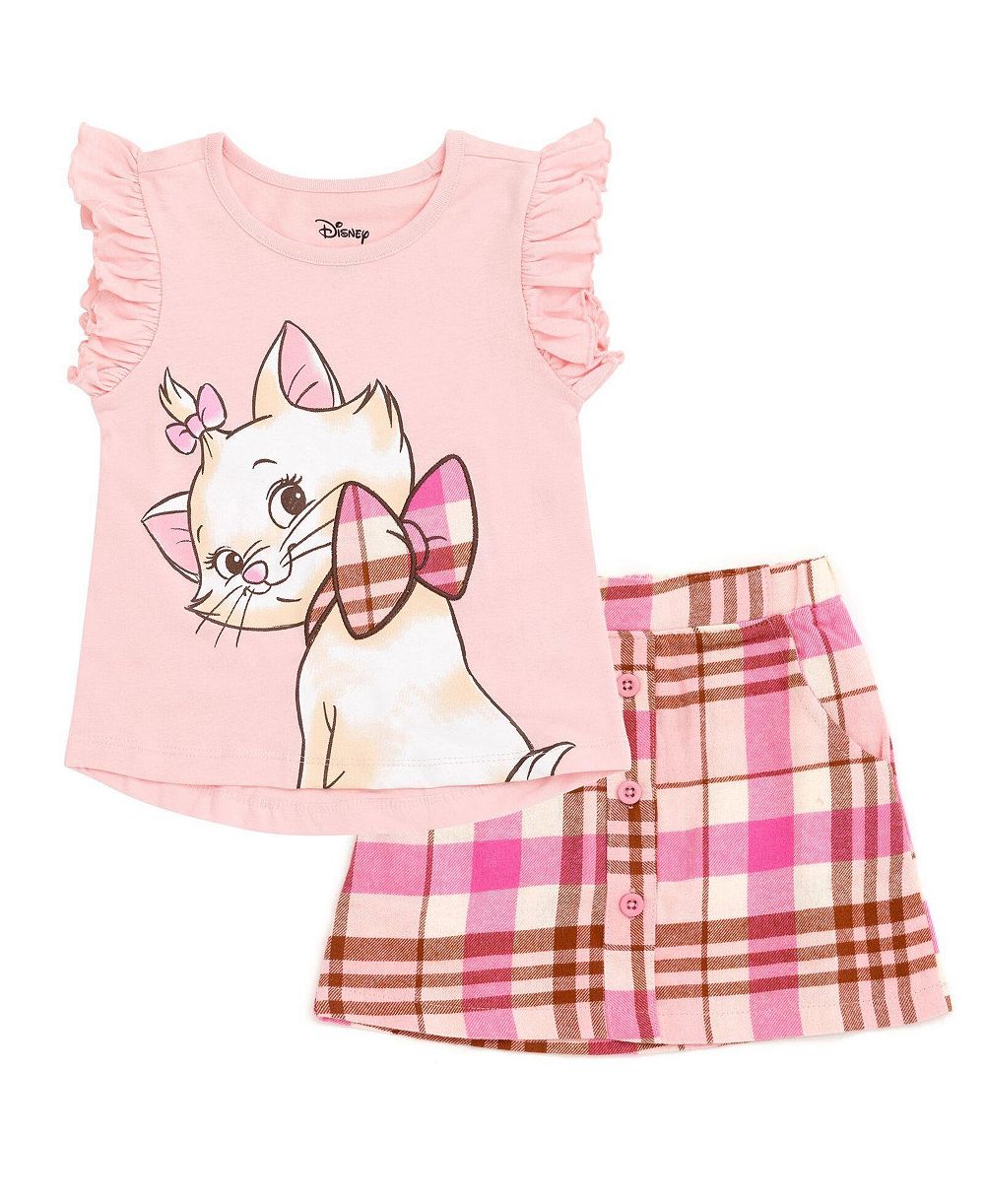 The Aristocats комплект из футболки и юбки в клетку для девочки 2T-5T