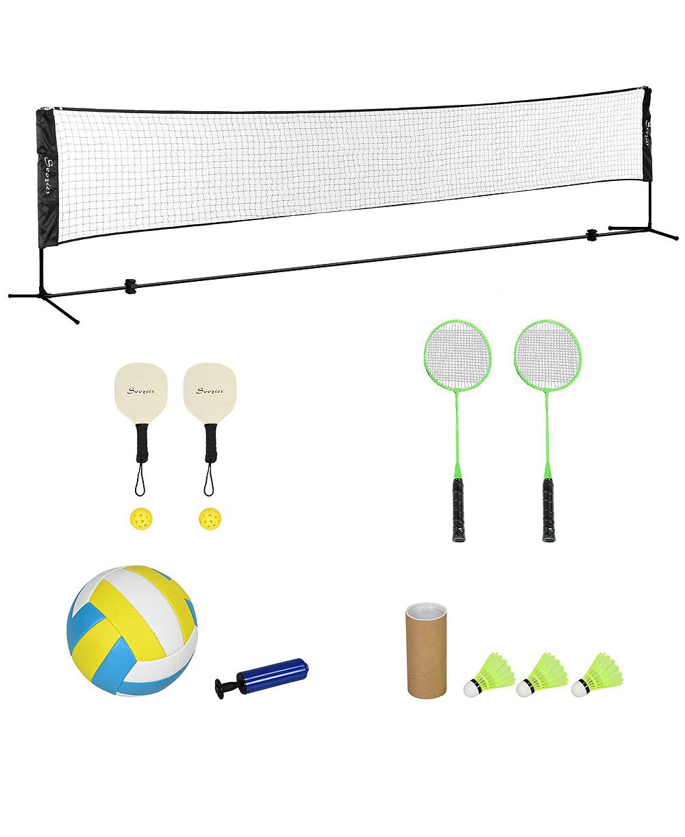 Игровой набор ZENY Adjustable Outdoor Game Set with Net for Badminton, Volleyball, Pickleball, Beach and Driveway Fun
