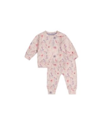 Deux par Deux Baby Girls Cotton Pants and Top Set Printed Flowers