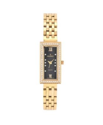 Часы Peugeot Women's 35x20mm Black Crystal Bezel со стальным браслетом