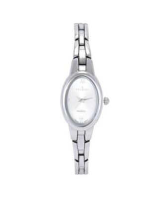 Peugeot Women's Silver 30x25mm Oval Dial Link Bracelet Watch