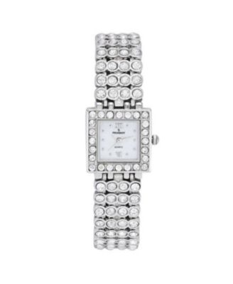 Женские серебряные часы Peugeot с инкрустацией кристаллами Swarovski