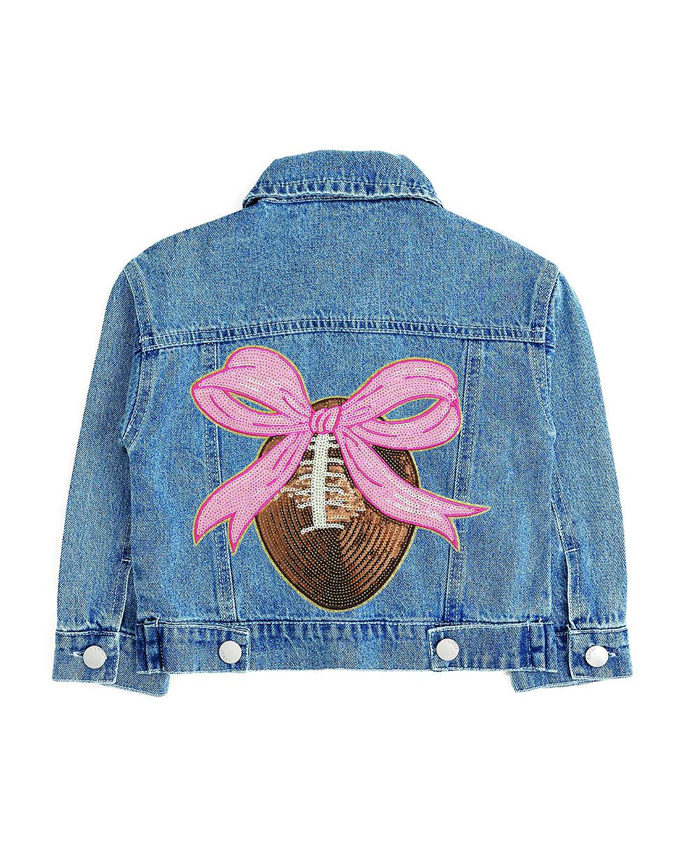 Детская джинсовая куртка Sweet Wink Football Sequin Patch