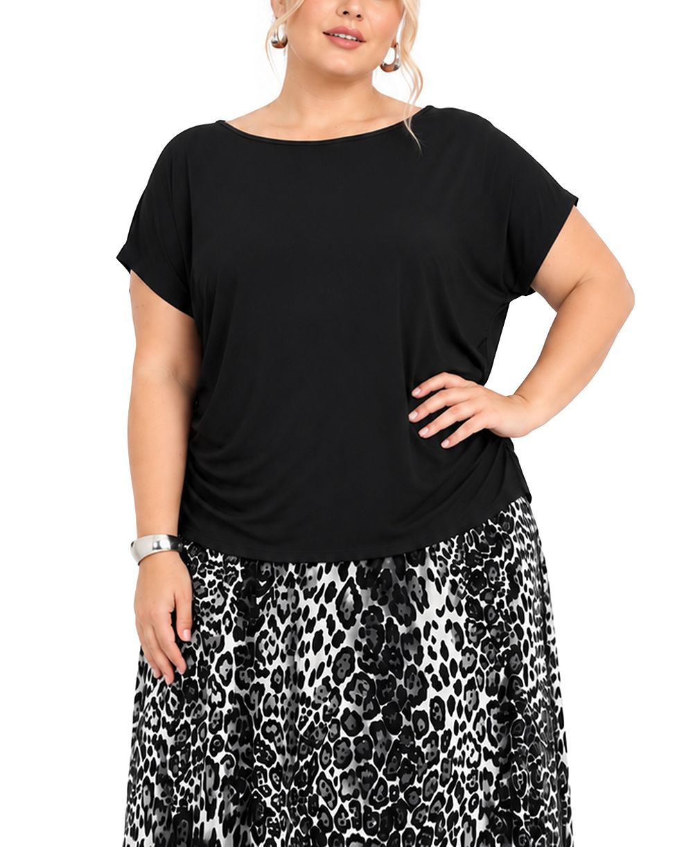 COIN 1804 Plus Size Techno Crepe укороченный топ с драпировкой