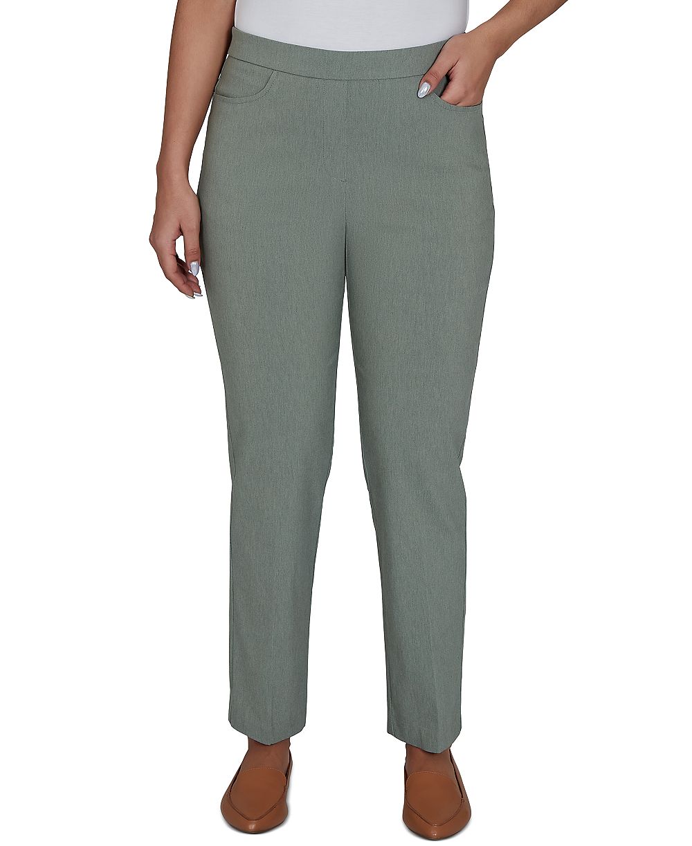 Alfred Dunner Petite Provence Millennium Pull-On Mid-Rise Straight-Leg Pants