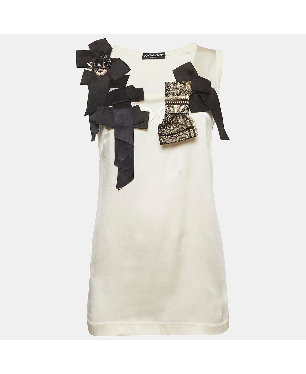Pre-Owned Dolce & Gabbana женский трикотажный топ из сатина и хлопка