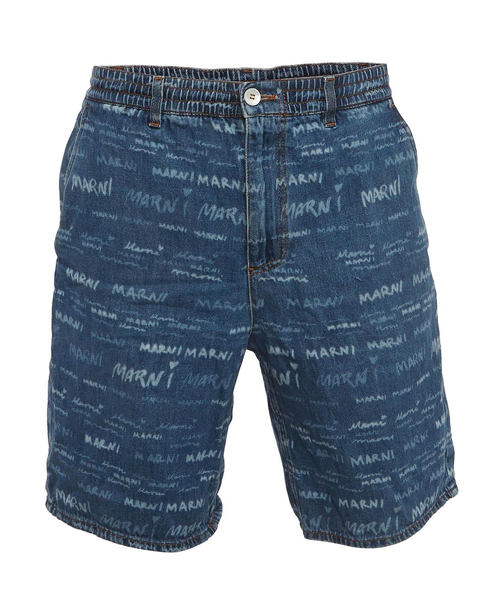 Шорты Marni Men's Logo Print Denim Drawstring, б/у