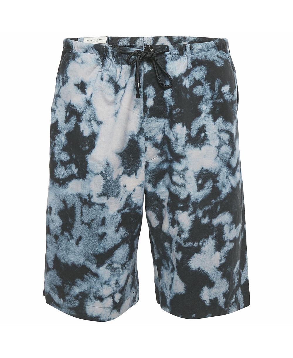 Б/у хлопковые шорты Dries Van Noten с абстрактным принтом, Мужские