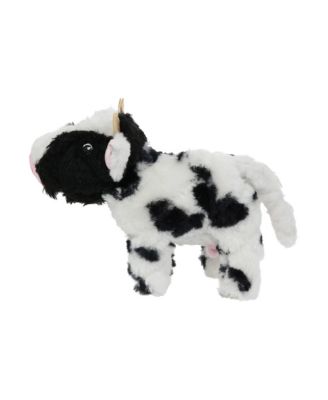 Mighty Jr Farm Cow, Durable Plush Squeaky Dog Toy
