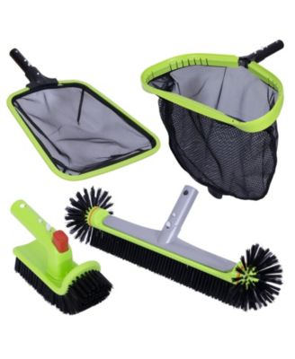 XDOVET Pool Cleaning Kit Skimmer Net Brush Head Scrub Brush