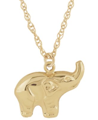 Macy's Ожерелье с подвеской в виде слона из желтого золота 14k