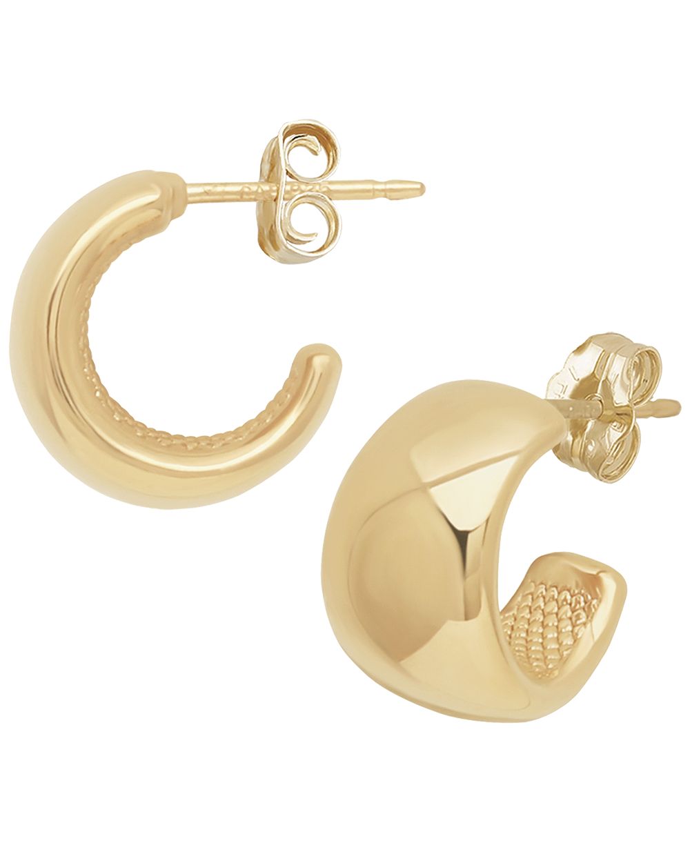 Macy's серьги-кольца с плоской лентой X-Small из желтого золота 14k
