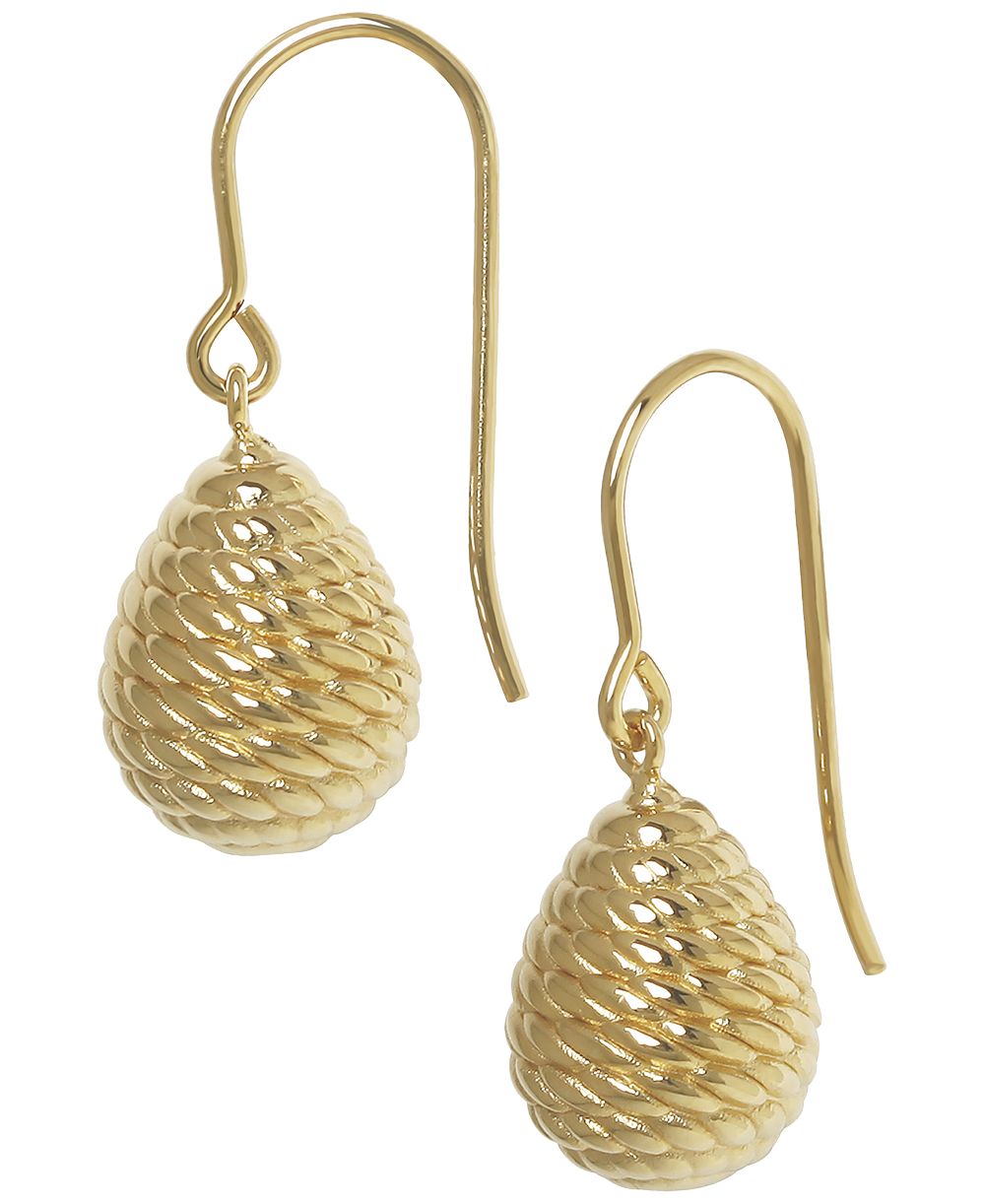 Серьги-подвески из желтого золота 14k