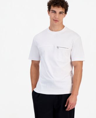 Hugo Boss Men's Derenn Crewneck Zipper-Pocket T-Shirt