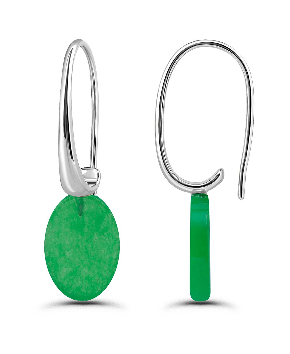 Серьги-подвески Macy's Genuine Stone Oval Hardwire Fishhook