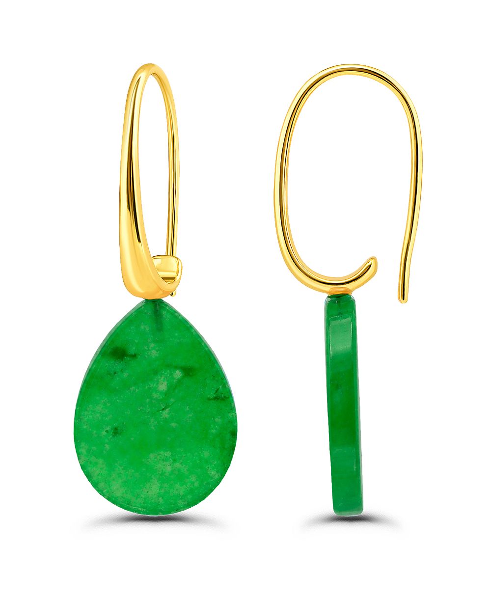 Серьги-подвески Macy's 14K Gold Plated Genuine Stone Teardrop