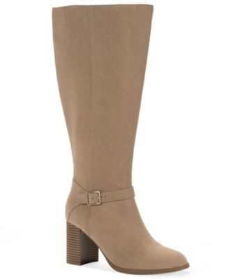 Style & Co Women's Ruthh Round Toe Buckle Detail Dress Wide-Calf Boots, Macy's Exclusive