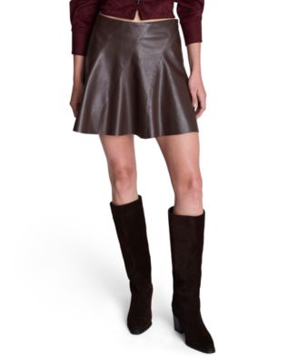 Kenneth Cole Women's Mini A-Line Faux Leather Skirt