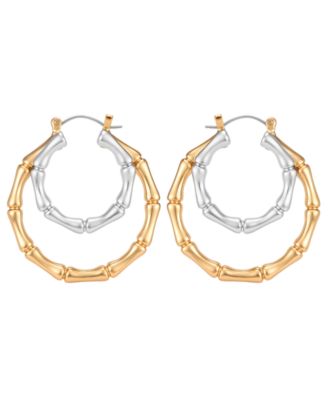 GUESS серьги-кольца с двухцветной смешанной текстурой
