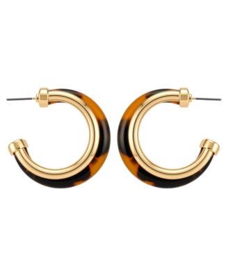 GUESS серьги-кольца с золотистым оттенком и черепаховым узором