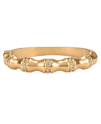 GUESS Gold-Tone Crystal Side-Hinge Bangle Bracelet