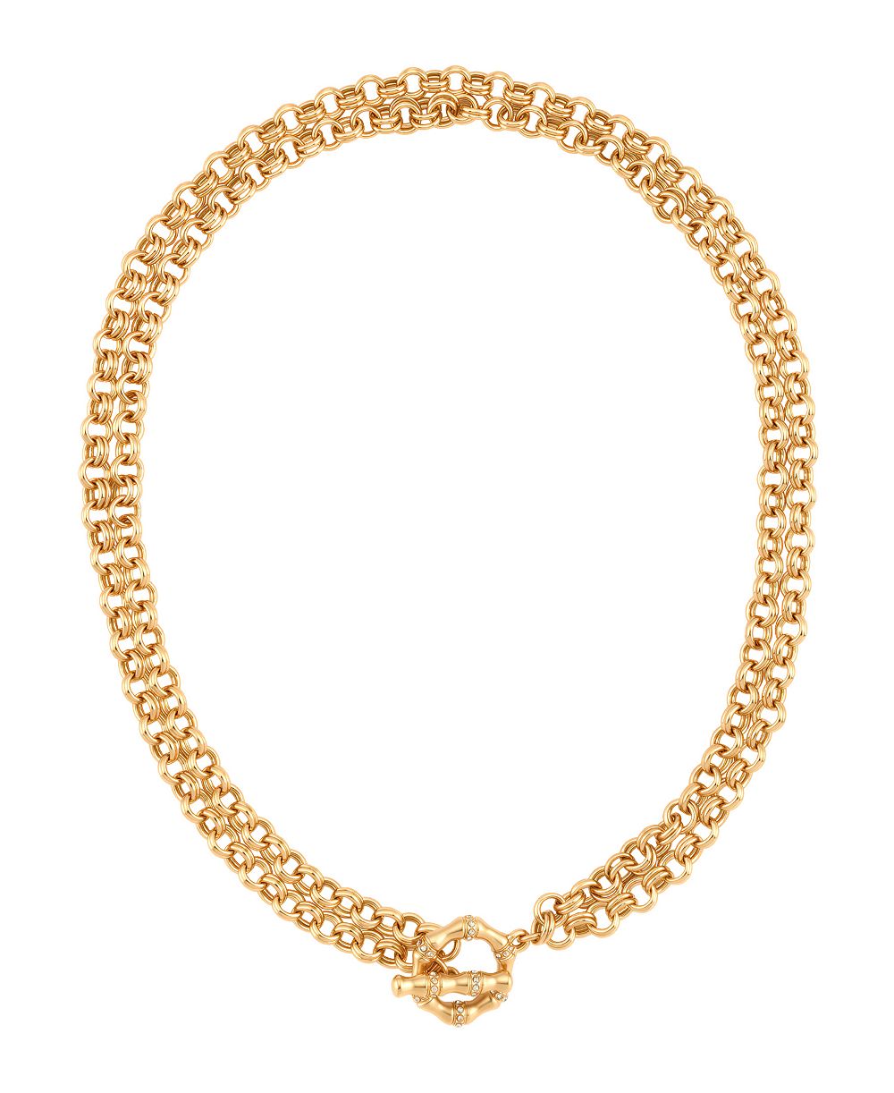 GUESS Gold-Tone Crystal Toggle Necklace