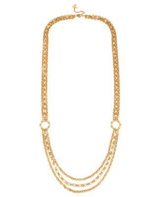 Длинное многослойное ожерелье GUESS золотистого цвета