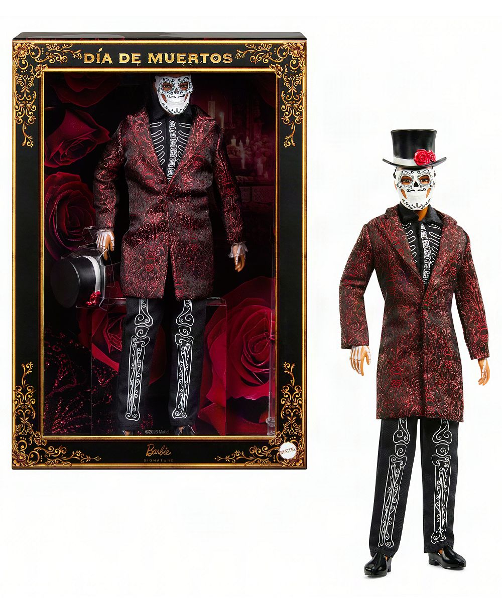 Barbie 2026 Día De Muertos Ken Fully Articulated Collectible Fashion Doll with Removable Mask and Hat, Ages 6+