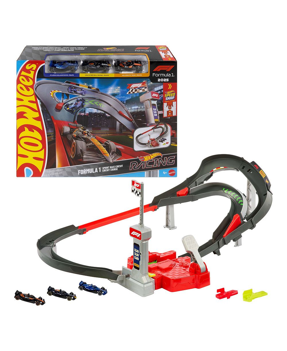 Hot Wheels 1:64 Scale Formula 1 Sprint Race Circuit Track Set with 3 Die-Cast Cars