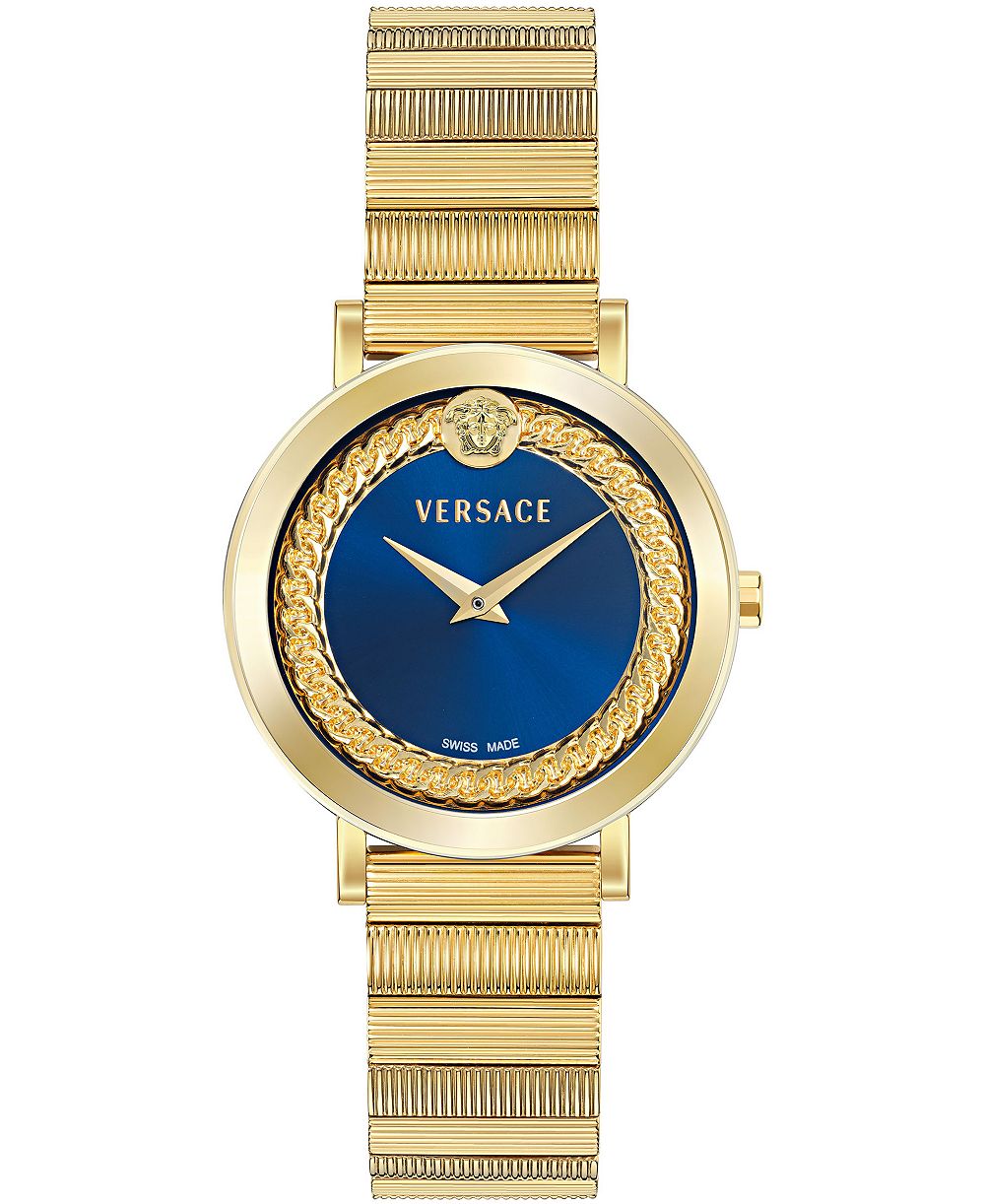 Versace женские наручные часы V-Libra с зеленым ремешком из телячьей кожи, 35мм