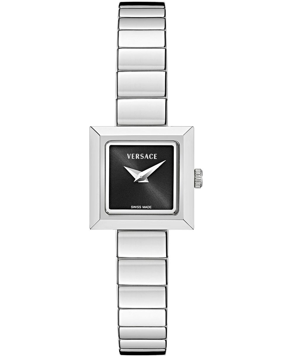 Versace Women's V-Square Petite Silver Stainless Steel Bracelet Watch 18x18mm
