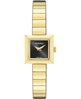Versace женские V-Square Petite двухцветные наручные часы на нержавеющей стальной браслете 18x18 мм