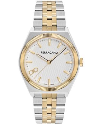 Ferragamo мужские наручные часы с двуцветным нержавеющим браслетом, 40мм