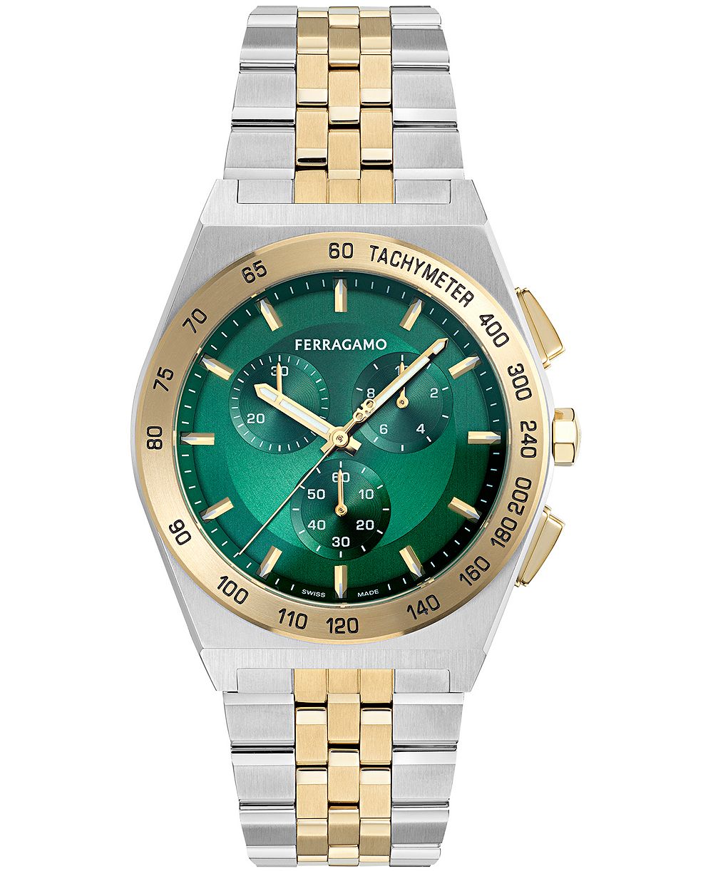 Ferragamo Men's Two-Tone Stainless Steel Chronograph Bracelet Watch 42mm