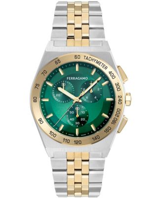 Ferragamo Men's Two-Tone Stainless Steel Chronograph Bracelet Watch 42mm