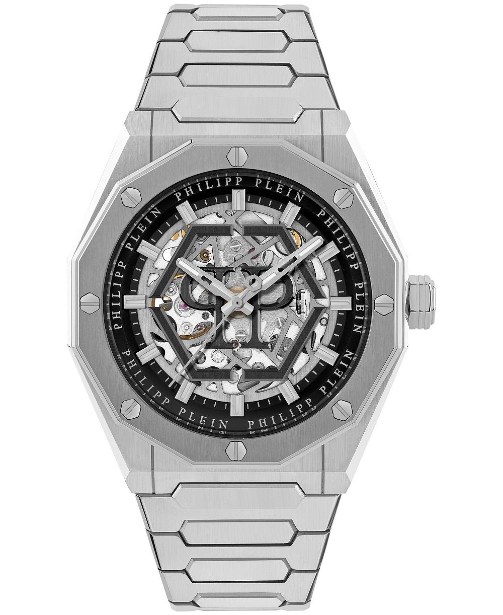 Philipp Plein Men's Silver Stainless Steel Bracelet Watch 44mm