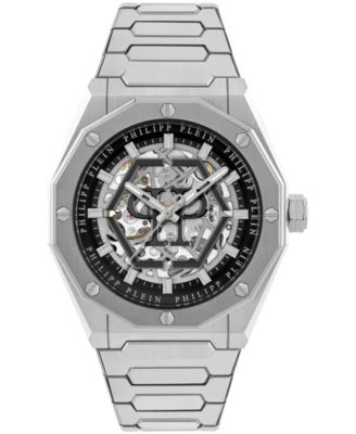 Philipp Plein мужские серебряные наручные часы на нержавеющей стальной браслете 44 мм