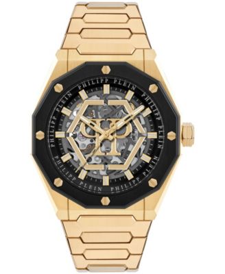 Philipp Plein Deluxe мужские наручные часы из нержавеющей стали с желтым золотым напылением 44 мм