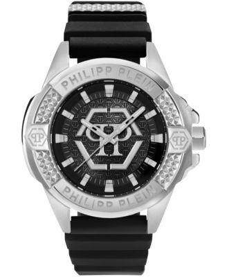 Philipp Plein Majesty мужские черные наручные часы на силиконовом ремешке 45 мм