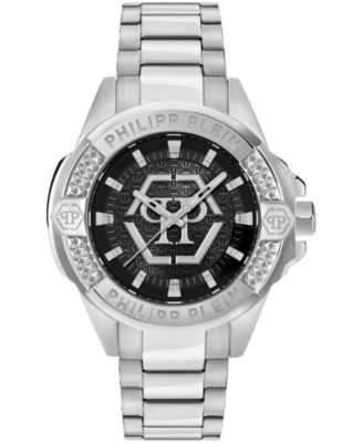 Philipp Plein Majesty Men's Silver Stainless Steel Bracelet Watch 45mm