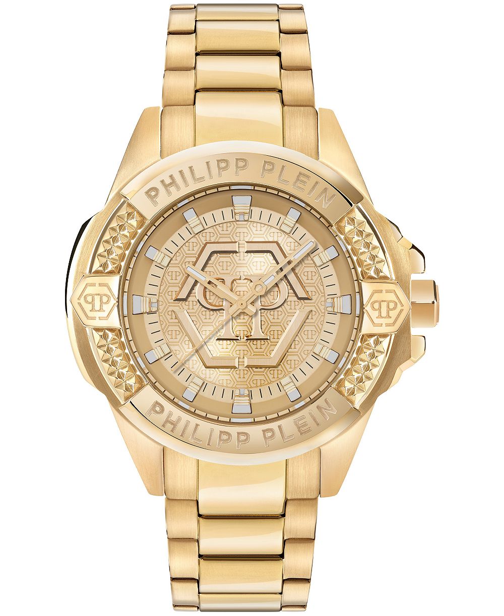 Philipp Plein Majesty Men's IP Yellow Gold Stainless Steel Bracelet Watch 45mm
