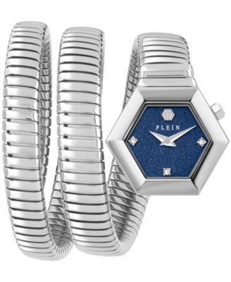 Philipp Plein nake Hexagon Женский серебро нержавеющая сталь браслет часы 24mm