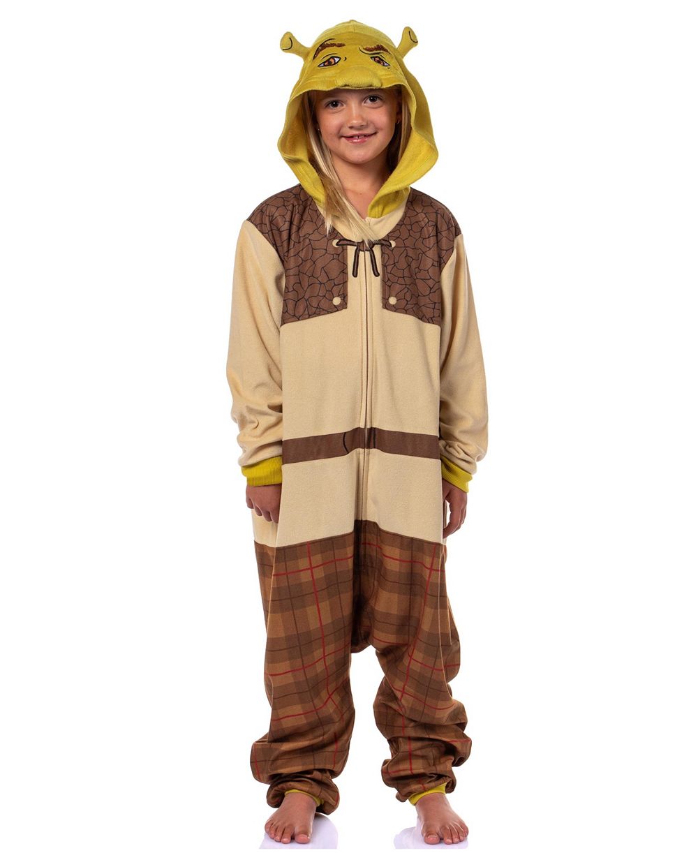 Шрек Shrek DreamWorks Boys' 4- 16 Character Ogre Union Suit Sleep Kids Hooded Pajama