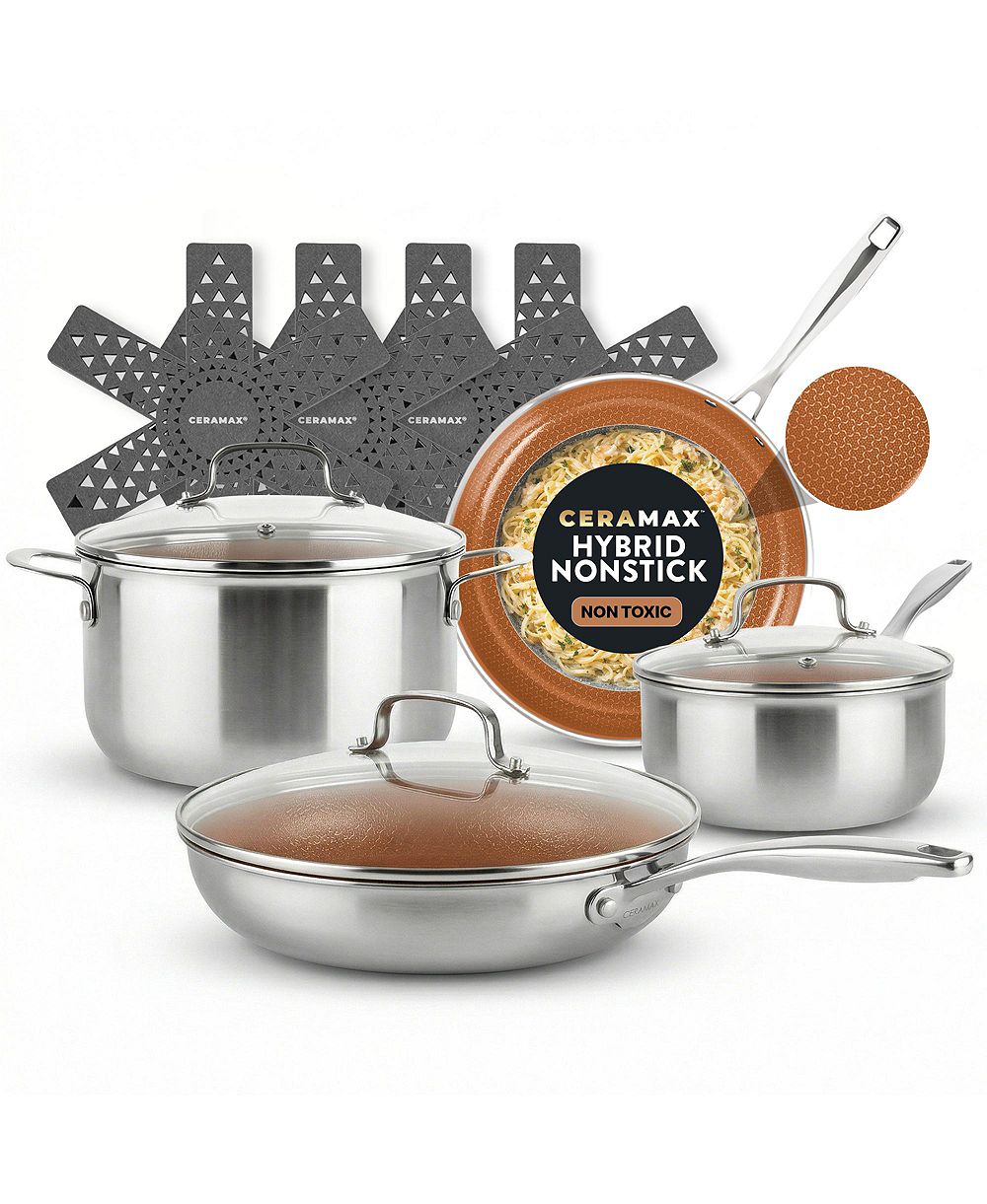 Набор кухонной посуды Gotham Steel CERAMAX 12-Piece Tri-Ply Micro Textured Ceramic Etched Design Nonstick