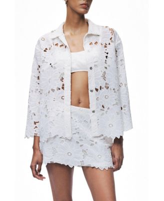 NOCTURNE Women's Floral Mid-Length Broderie Jacket
